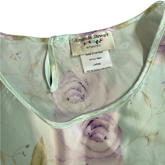 Amanda Stewart Intimates 2 piece Satin 100% Polyester Size Large Pajama Set - Picture 2 of 12